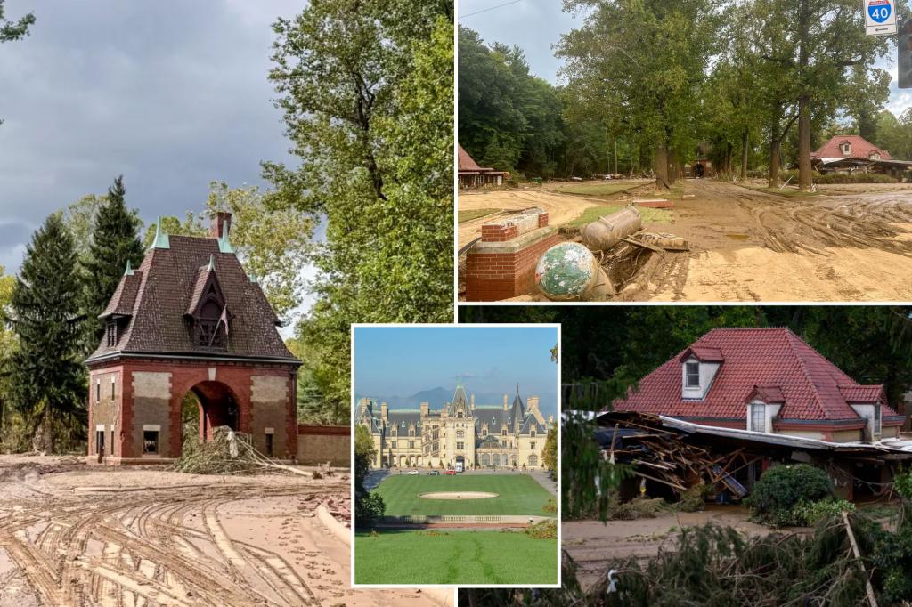 The grounds of America's largest home - the Biltmore Estate - experienced 'significant flooding and damage' after Hurricane Helene